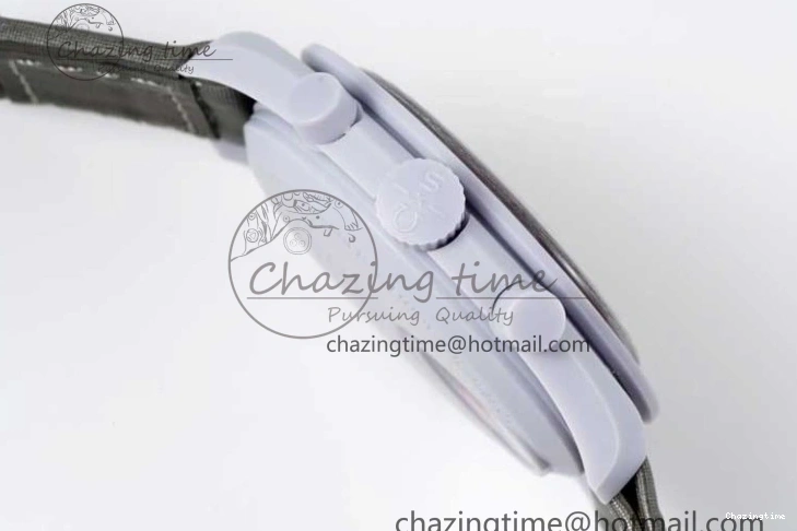 1229 Speedmaster Misson To Pluto 1:1 Best Edition Gray Dial On Nylon Strap Quartz TravelReady 7858